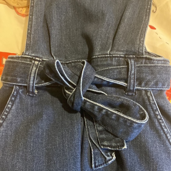 Denim overalls with waist tie and adjustable straps - Picture 5 of 5